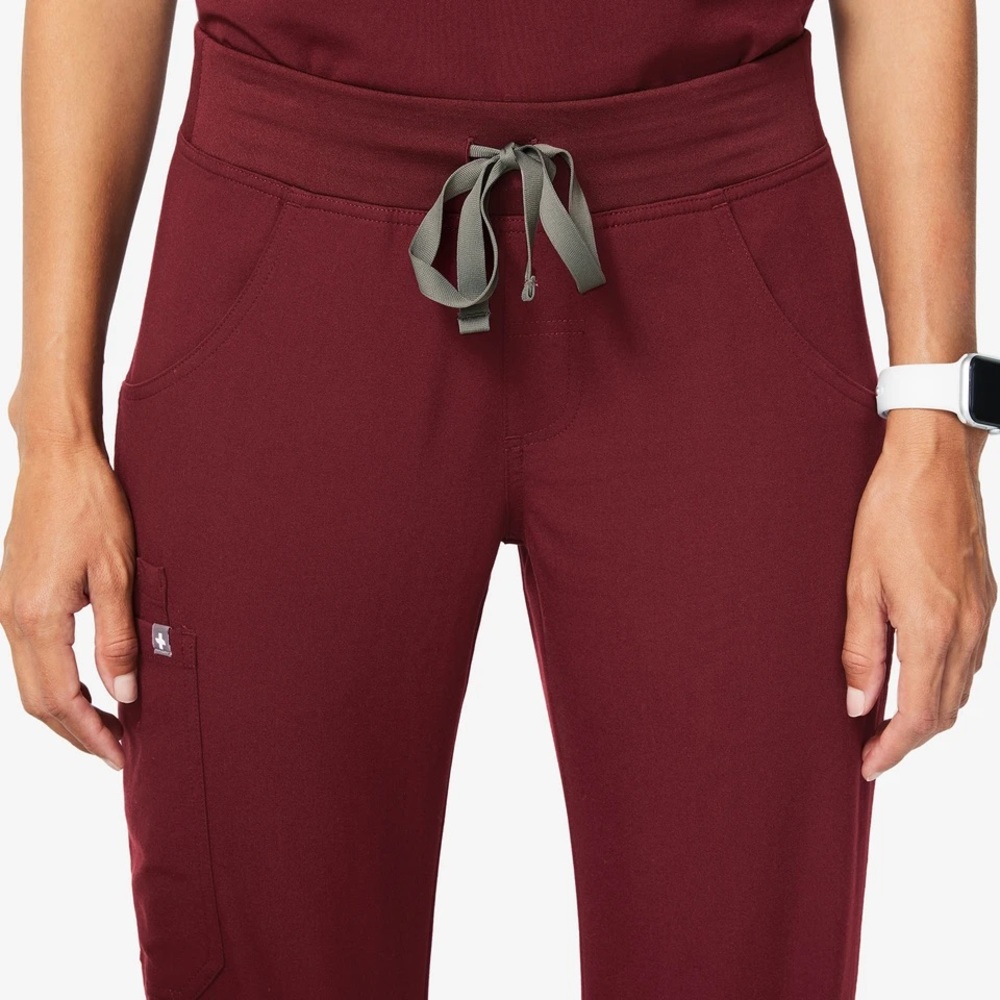 FIGS Burgundy Kade Cargo Scrub Pants